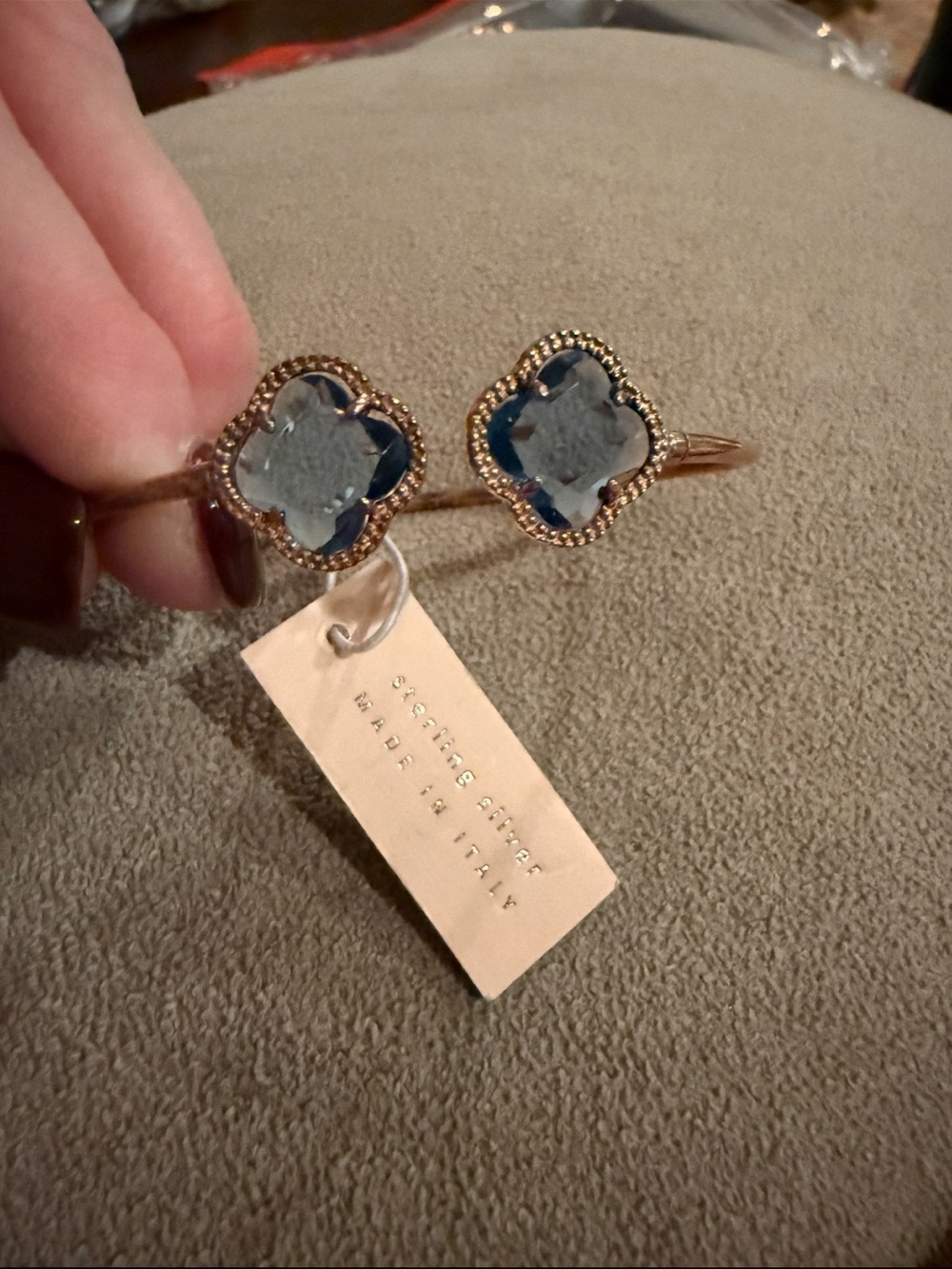 Brand New Mia Fiore Cuff rose gold-plated Blue Stone SS